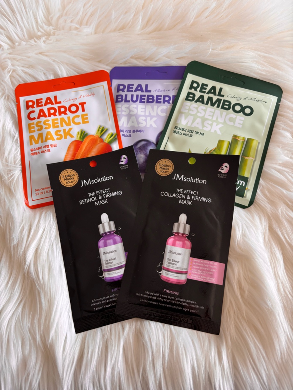 Assorted Korean FarmStay JMsolution Collagen & Retinol Firming Sheet Masks